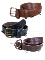 Ledergürtel mit Doppelschnalle und D-Ringen Ledergürtel mit Doppelschnalle und D-Ringen